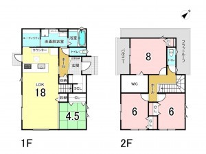 松阪市大黒田町、新築一戸建ての間取り画像です