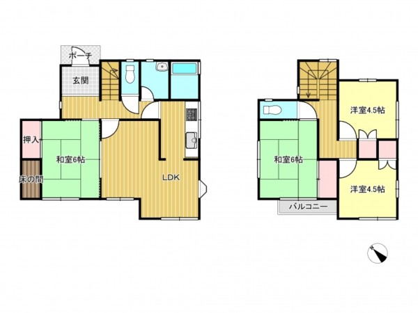 松阪市小黒田町、中古一戸建ての間取り画像です