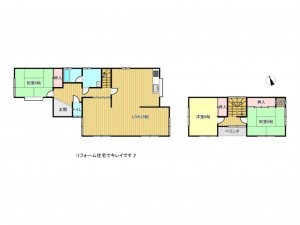 松阪市嬉野八田町、中古一戸建ての間取り画像です