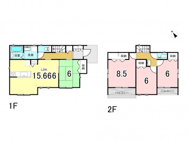 松阪市五反田町、新築一戸建ての間取り画像です