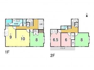 津市南が丘、中古一戸建ての間取り画像です