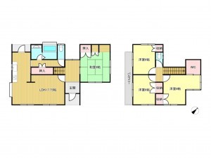 松阪市虹が丘町、中古一戸建ての間取り画像です