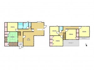 津市高茶屋小森町、中古一戸建ての間取り画像です