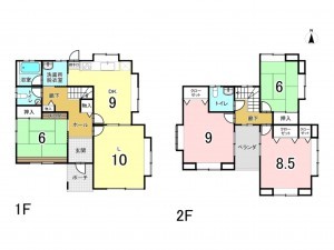松阪市平成町、中古一戸建ての間取り画像です