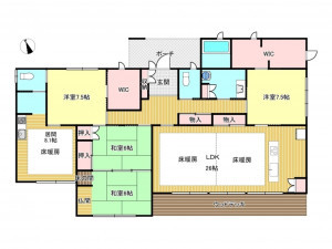 津市久居西鷹跡町、中古一戸建ての間取り画像です