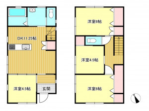 松阪市川井町、中古一戸建ての間取り画像です