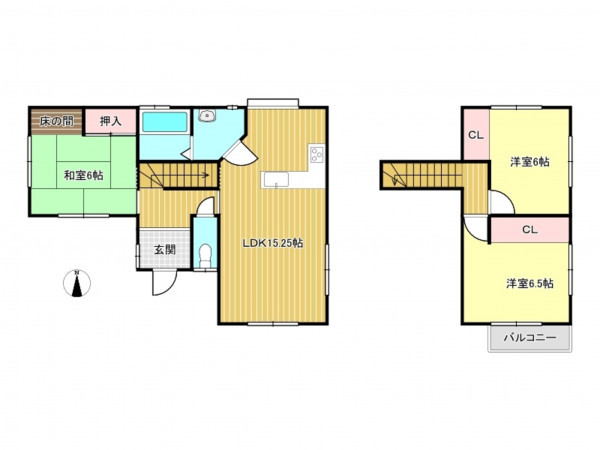 松阪市宝塚町、中古一戸建ての間取り画像です