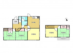 松阪市櫛田町、中古一戸建ての間取り画像です