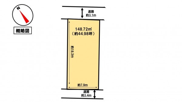 松阪市大黒田町、土地の間取り画像です