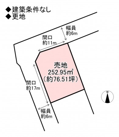 福津市日蒔野、土地の間取り画像です