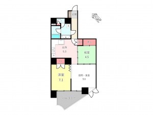 宗像市神湊、マンションの間取り画像です