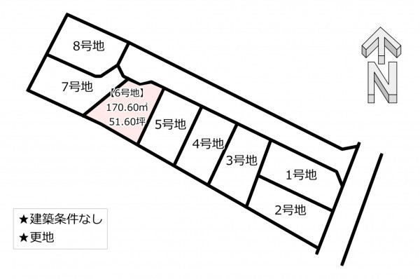 福津市津屋崎、土地の間取り画像です