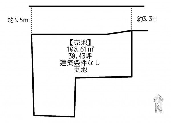 福津市津屋崎、土地の間取り画像です