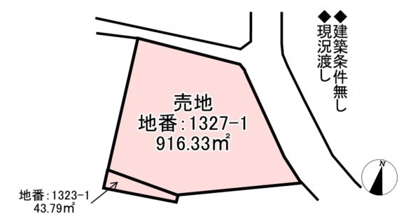 古賀市筵内、土地の間取り画像です