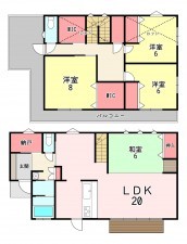 宗像市須恵、中古一戸建ての間取り画像です