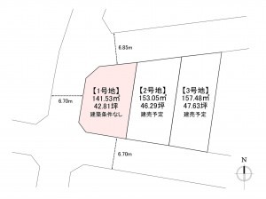 宗像市稲元、土地の間取り画像です