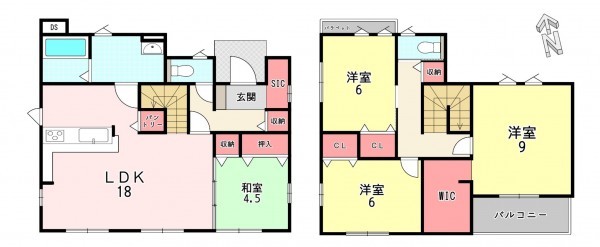 古賀市中央、新築一戸建ての間取り画像です