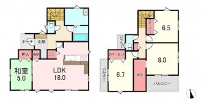 宗像市須恵、新築一戸建ての間取り画像です