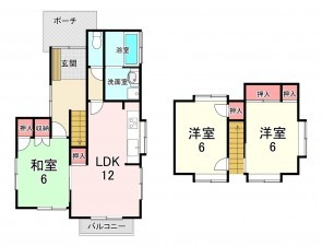 古賀市小竹、中古一戸建ての間取り画像です