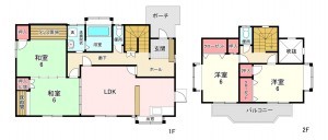 福津市花見が浜、中古一戸建ての間取り画像です