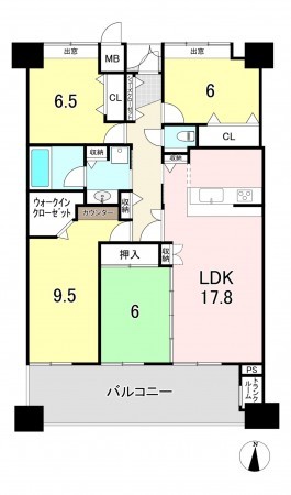 佐賀市、マンションの間取り画像です