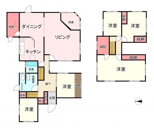 宗像市日の里、中古一戸建ての間取り画像です