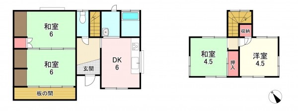 古賀市久保、中古一戸建ての間取り画像です