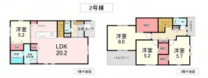 福津市花見が丘、新築一戸建ての間取り画像です