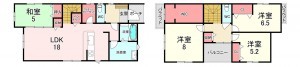 宗像市河東、新築一戸建ての間取り画像です