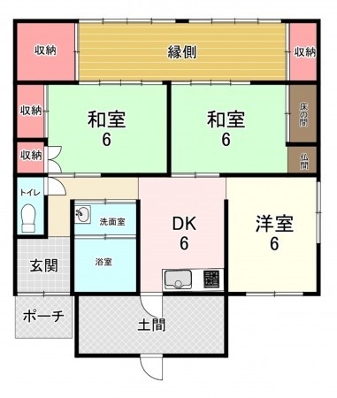 古賀市筵内、中古一戸建ての間取り画像です