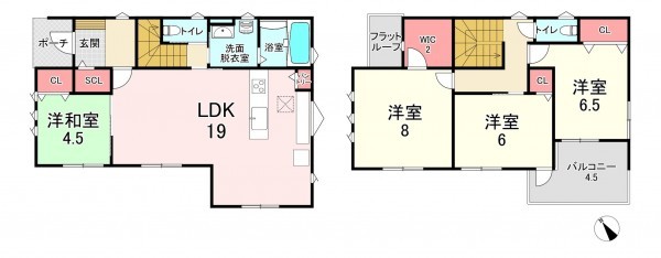 福津市福間南、新築一戸建ての間取り画像です