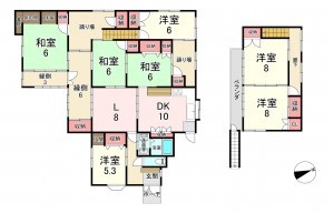 古賀市新久保、中古一戸建ての間取り画像です