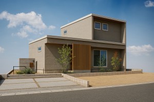 宗像市原町、新築一戸建ての完成予想図（外観）画像です