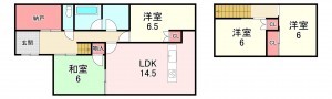 宗像市ひかりヶ丘、中古一戸建ての間取り画像です