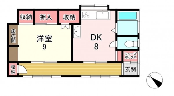 宗像市東郷、収益物件/住宅の間取り画像です