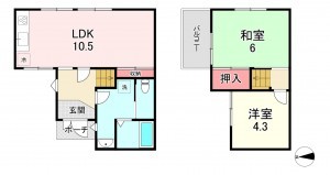 古賀市今の庄、中古一戸建ての間取り画像です