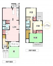 古賀市花鶴丘、マンションの間取り画像です