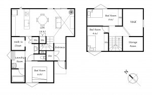 宗像市原町、新築一戸建ての間取り画像です