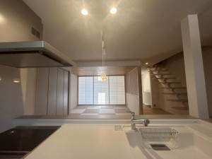 古賀市花見東、新築一戸建ての居間画像です