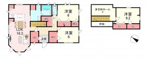 遠賀郡岡垣町、中古一戸建ての間取り画像です