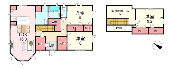 遠賀郡岡垣町、中古一戸建ての間取り画像です