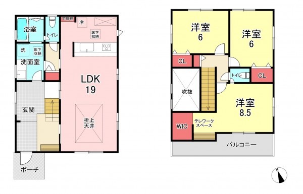 福津市福間南、新築一戸建ての間取り画像です