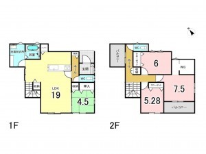 福津市福間南、新築一戸建ての間取り画像です