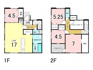 古賀市花見南、新築一戸建ての間取り画像です