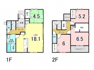 古賀市花見南、新築一戸建ての間取り画像です