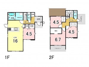 古賀市千鳥、新築一戸建ての間取り画像です