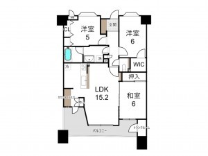 福津市花見が丘、マンションの間取り画像です