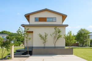 福岡市東区美和台、新築一戸建ての完成予想図（外観）画像です