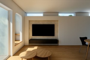 福岡市東区美和台、新築一戸建ての居間画像です