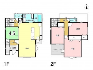 宗像市日の里、新築一戸建ての間取り画像です